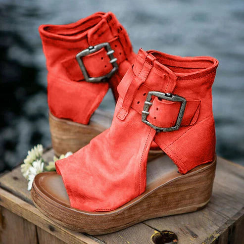 Rodel | Open Toe Buckle Ankle Boots