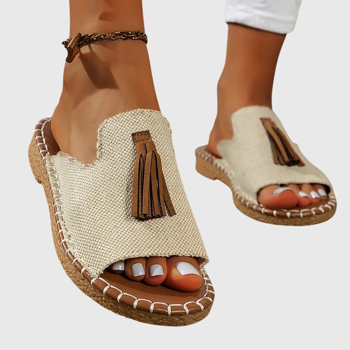 Natalie | Bohemian Sandals with Pom Poms