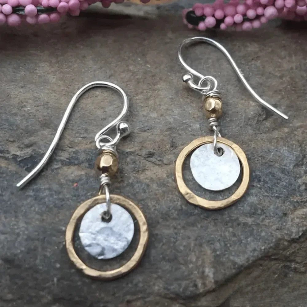 Penelope | Antique Gold and Silver Hoop Rings