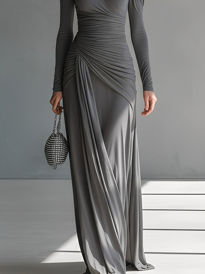Florence | Grey Silky Stretch Sophisticated