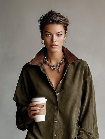 Molly | Simple Loose Leather Lapel