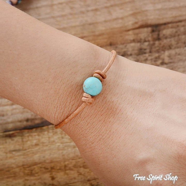 Daisy | Single Bead Turquoise Leather