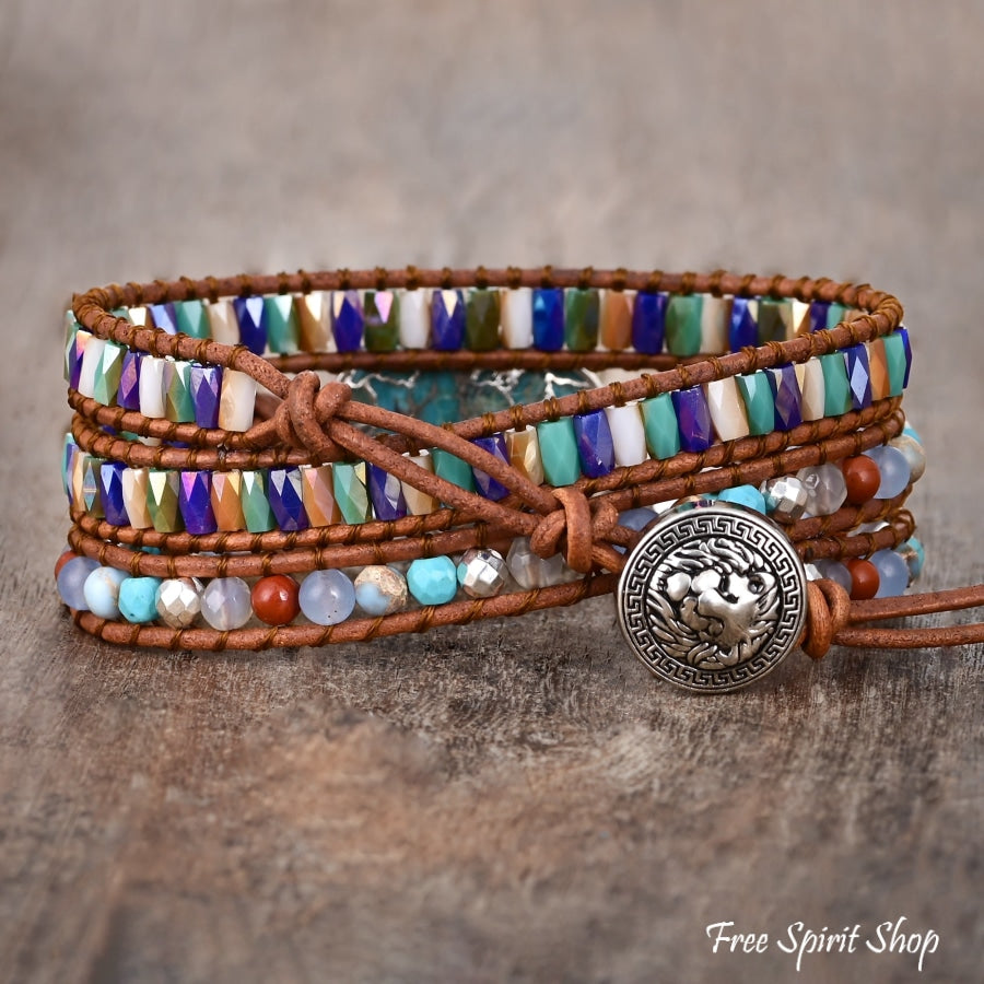 Brooke | Turquoise & Jasper Silver Wrap