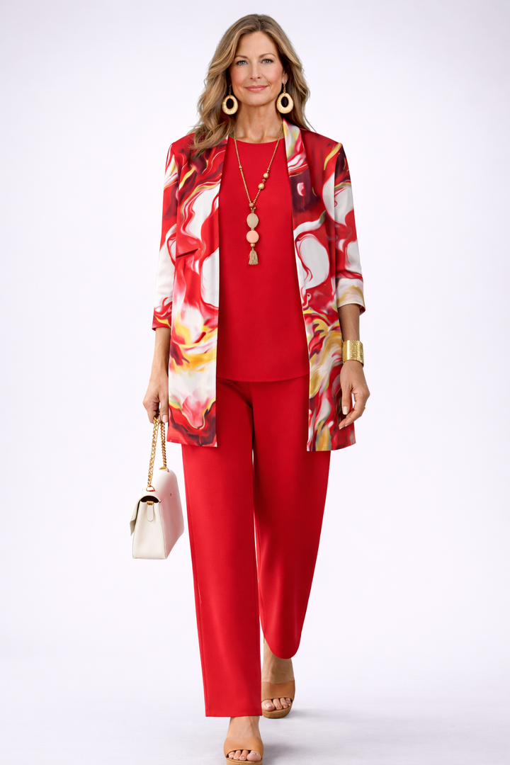 Gelsey | Red Three-Piece Set