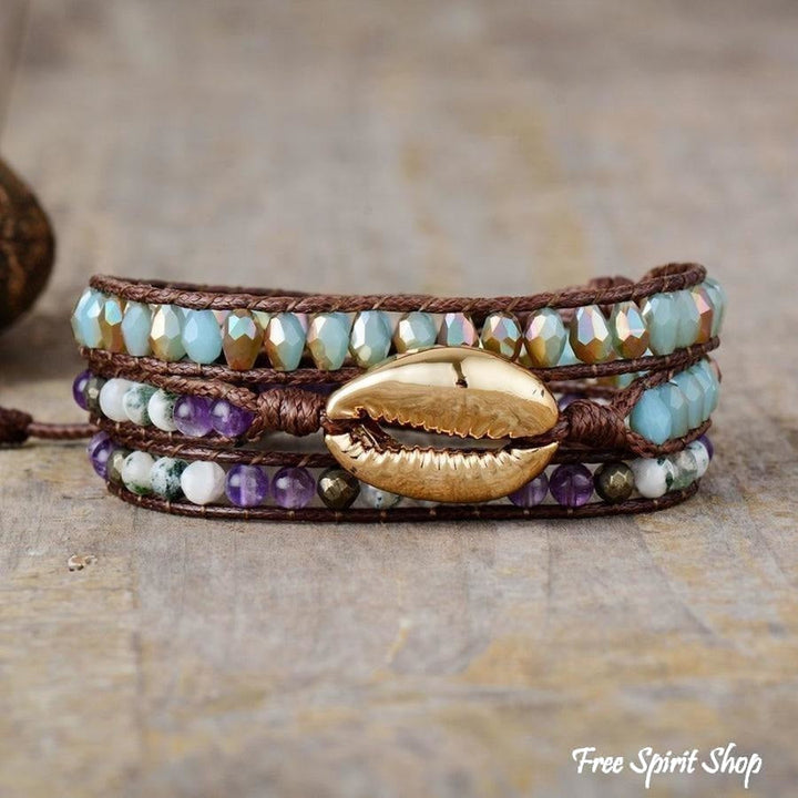Tina | Golden Seashell With Tree Agate