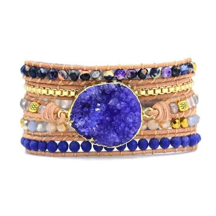 Sandra | Handmade Blue Druzy Beaded Wrap