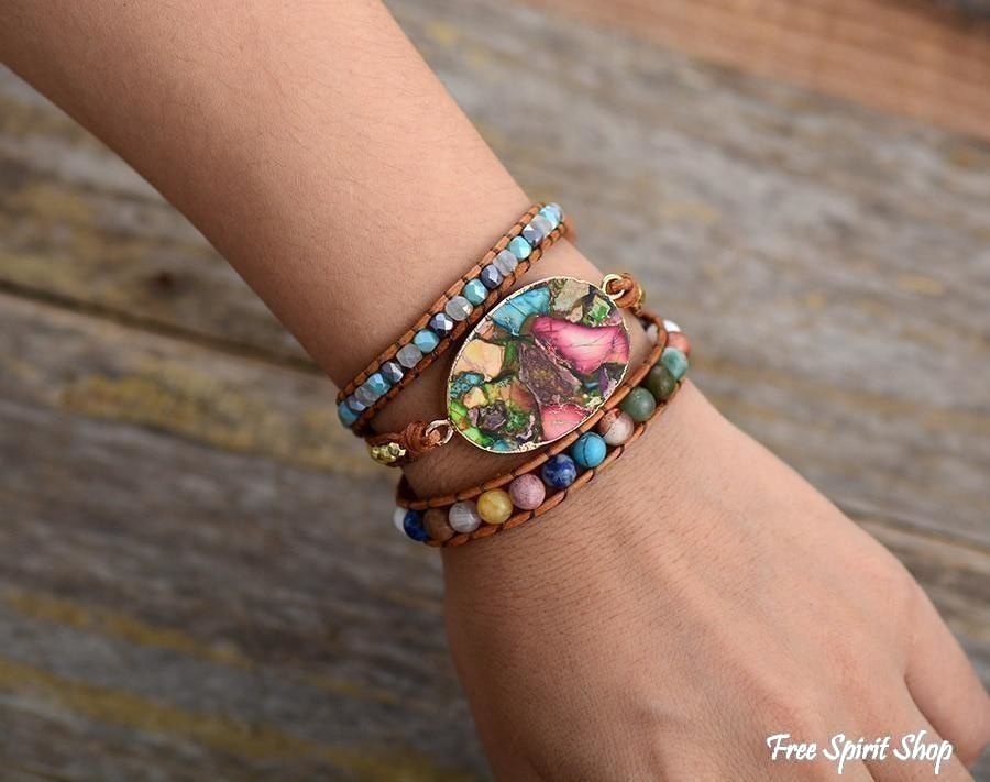 Beatrice | Handmade Color Splash Jasper Wrap