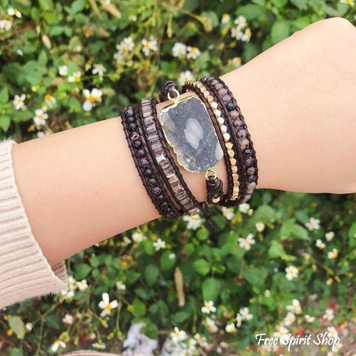 Dawn | Handmade Dark Ocean Agate Gemstone