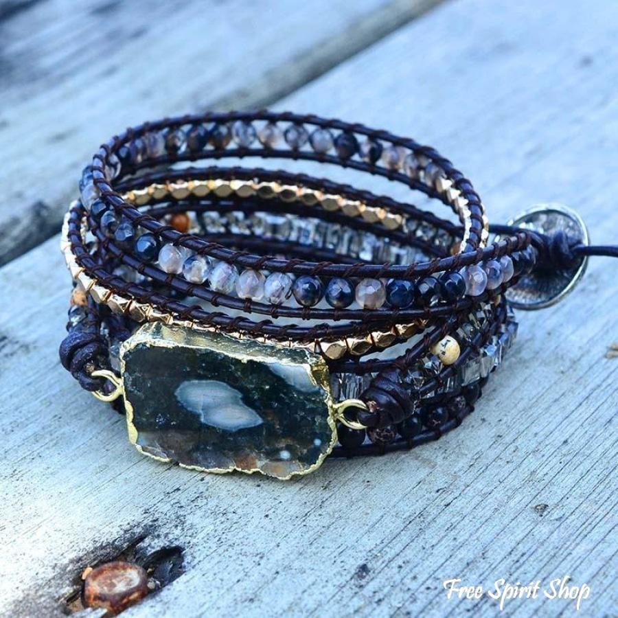 Dawn | Handmade Dark Ocean Agate Gemstone