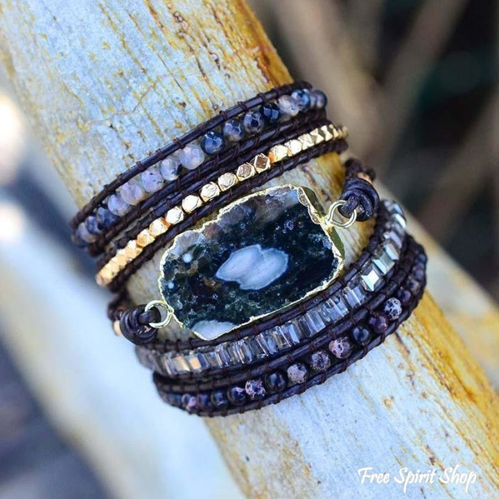 Dawn | Handmade Dark Ocean Agate Gemstone