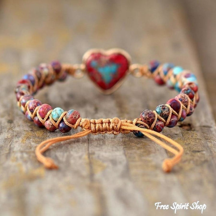 Chloe | Handmade Imperial Jasper Heart Beaded