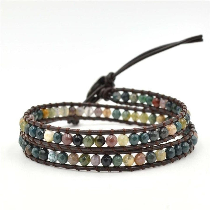 Sally | Handmade Indian Agate Leather Wrap