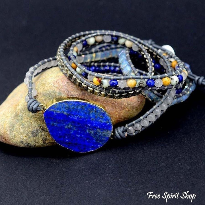 Joanna | Handmade Lapis Lazuli Stone Leather