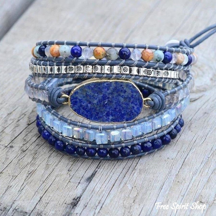 Joanna | Handmade Lapis Lazuli Stone Leather