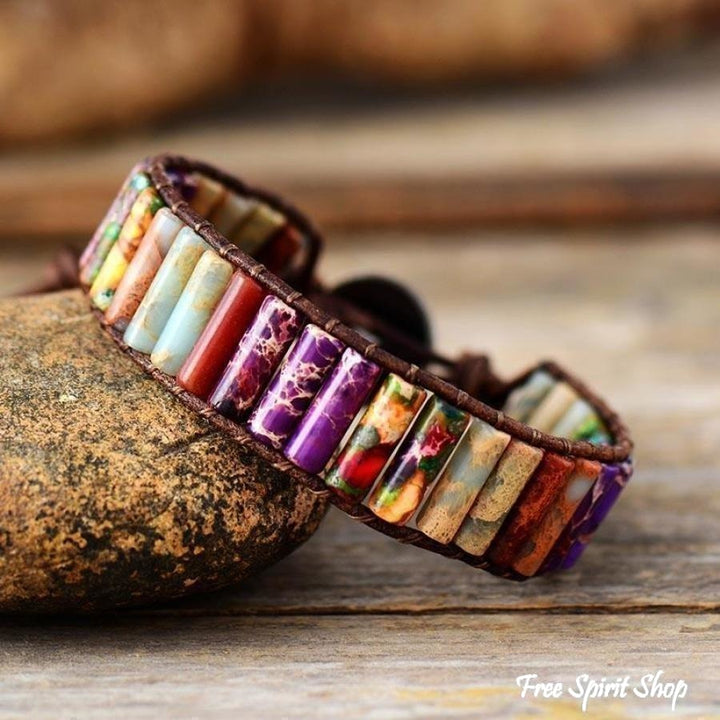 Ida | Handmade Multi-Color Jasper Stone Tube