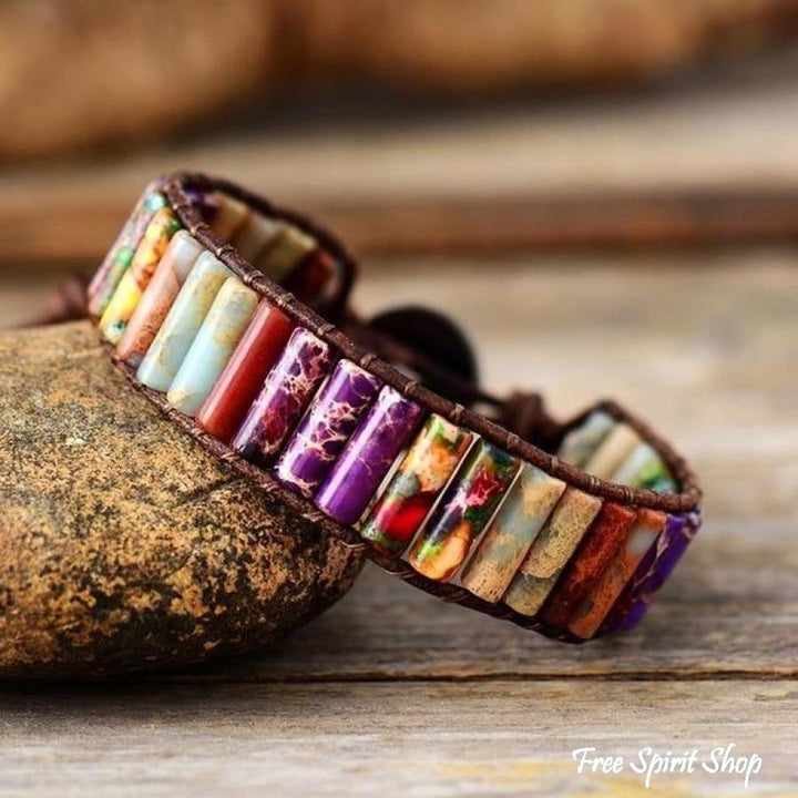 Ida | Handmade Multi-Color Jasper Stone Tube