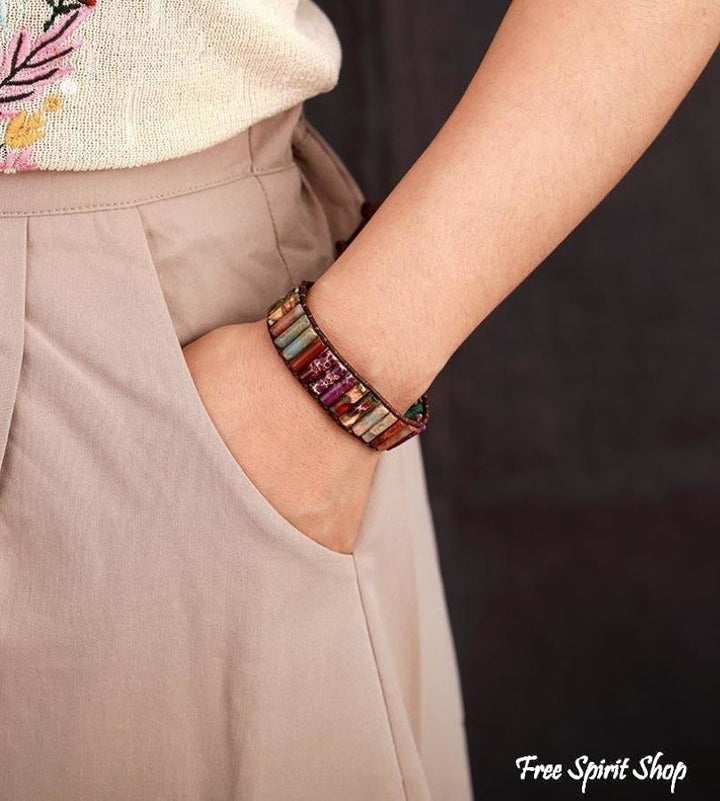 Ida | Handmade Multi-Color Jasper Stone Tube