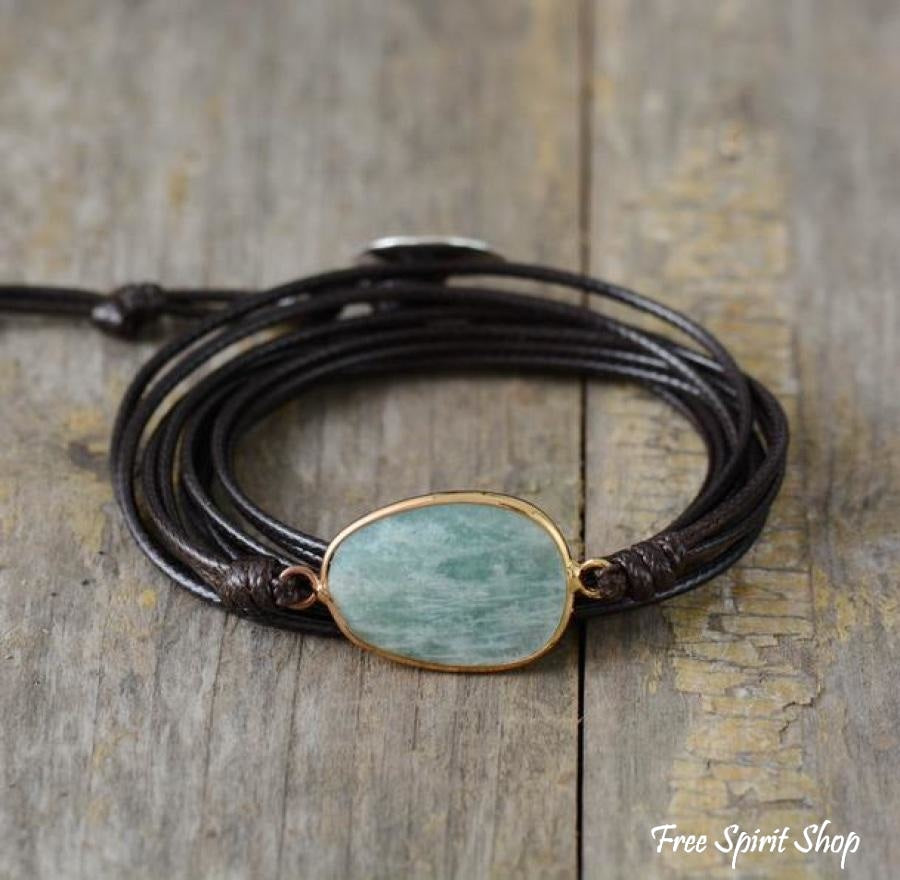 Kelly | Handmade Natural Amazonite Wrap