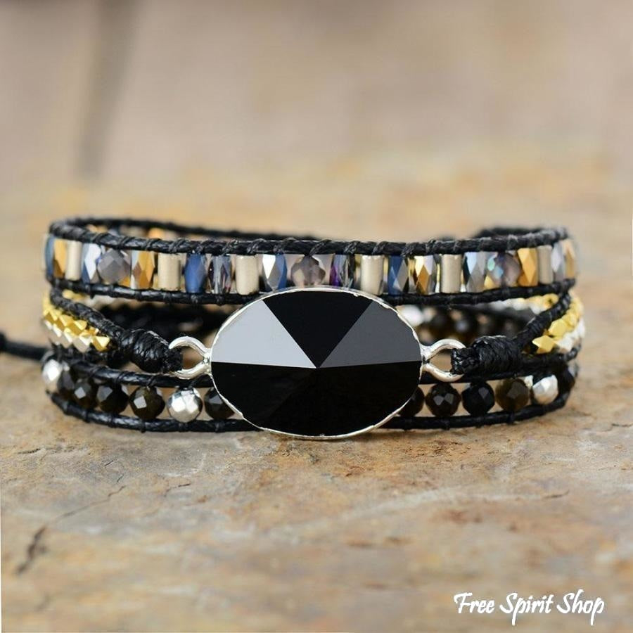 Lucia | Handmade Natural Black Onyx Wrap