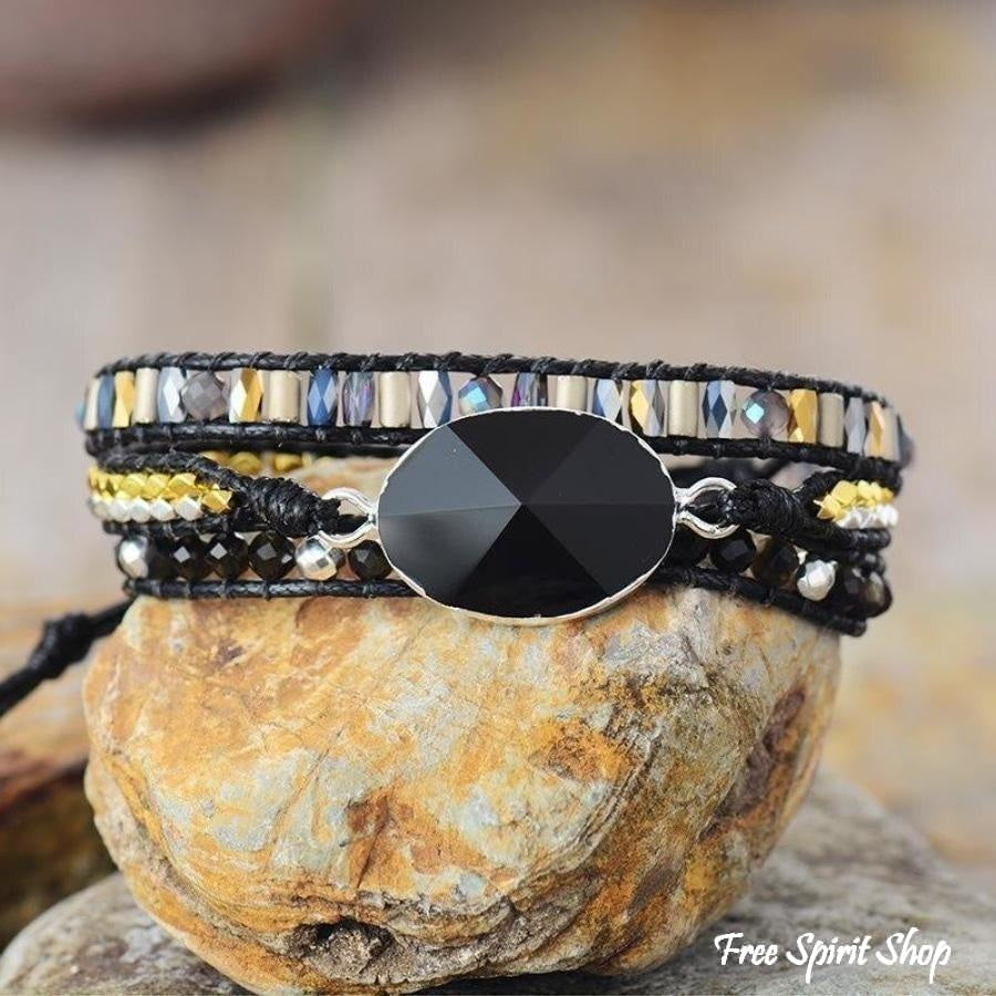 Lucia | Handmade Natural Black Onyx Wrap