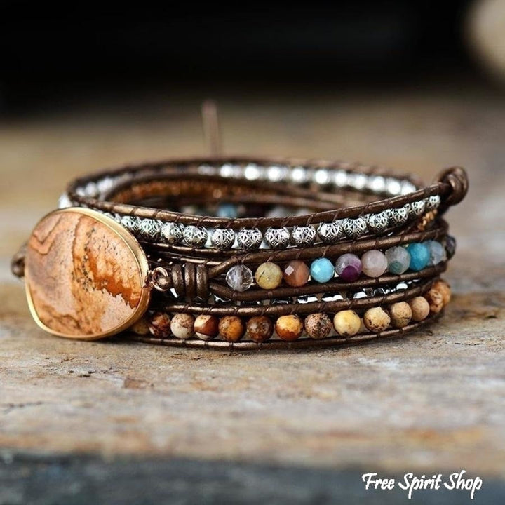 Jane | Handmade Natural Earthy Jasper Wrap
