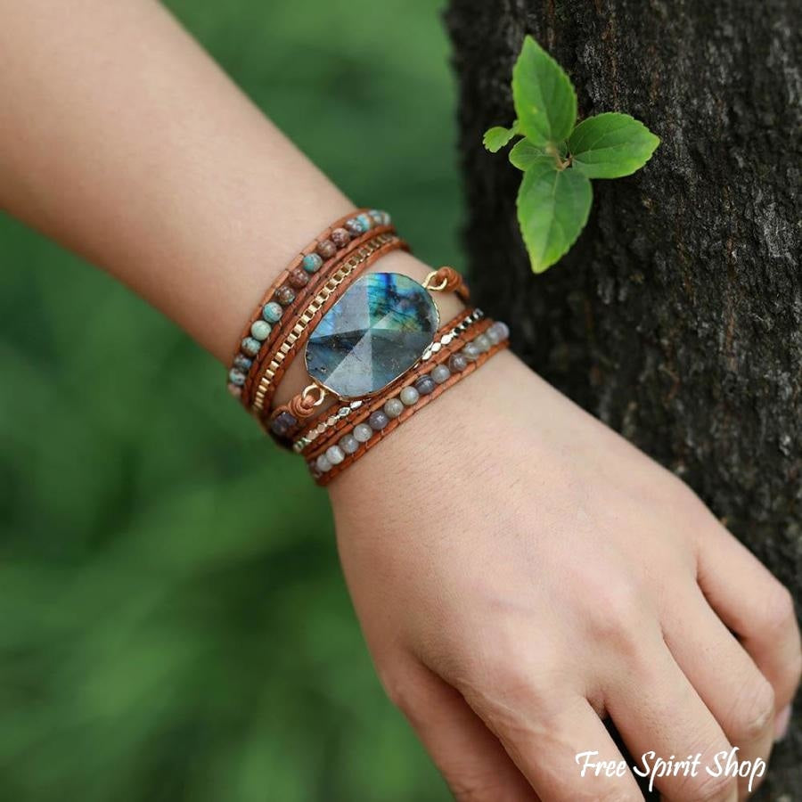 Amara | Handmade Natural Labradorite Agate &