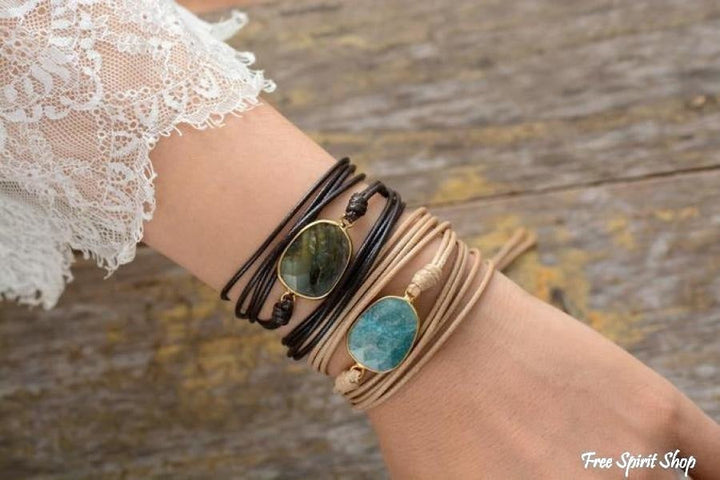 Helen | Handmade Natural Labradorite Gemstone Wrap