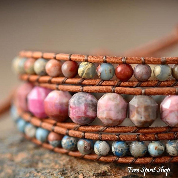 Ingrid | Handmade Natural Faceted Rhodonite &