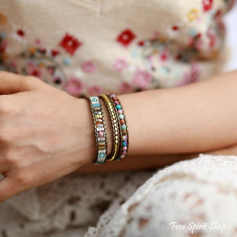 Cora | Handmade Purple Jasper Bronze Wrap