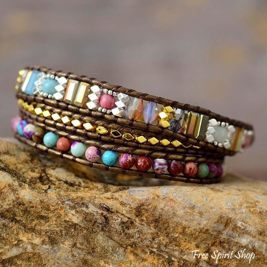 Cora | Handmade Purple Jasper Bronze Wrap