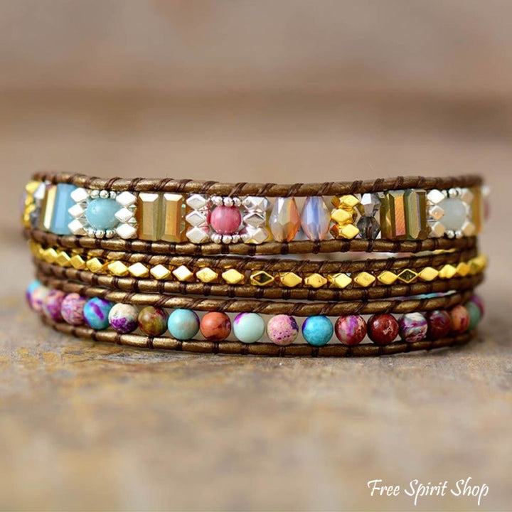 Cora | Handmade Purple Jasper Bronze Wrap