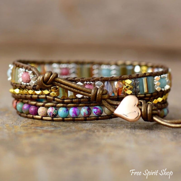 Cora | Handmade Purple Jasper Bronze Wrap