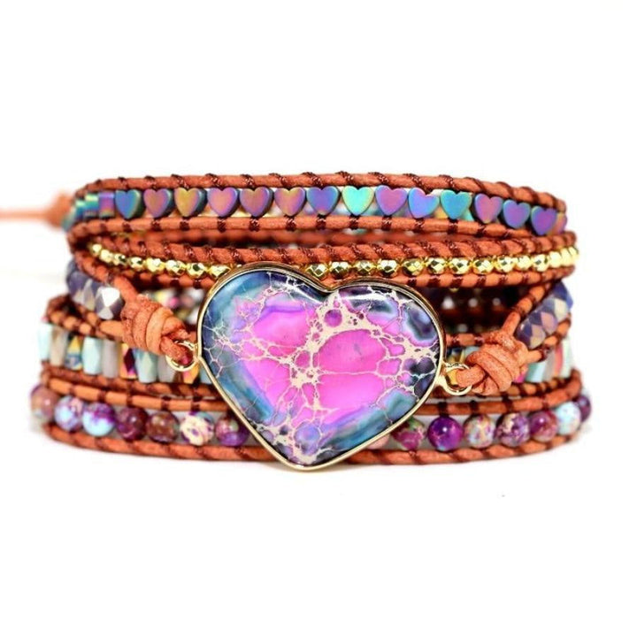 Evelyn | Handmade Purple Jasper Heart Wrap