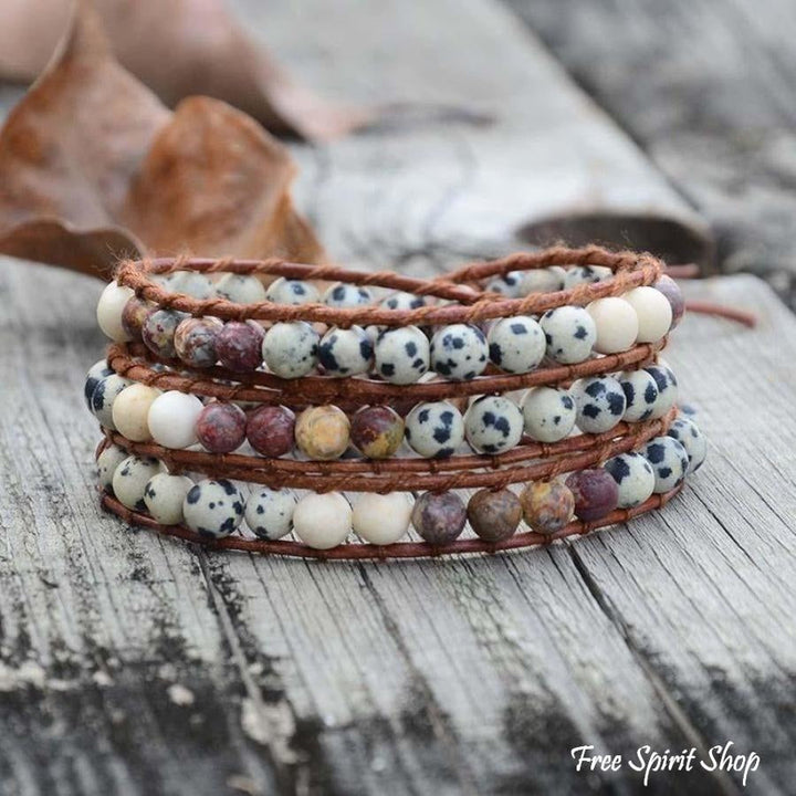 Aggie | Handmade Red Jasper & Dalmatian