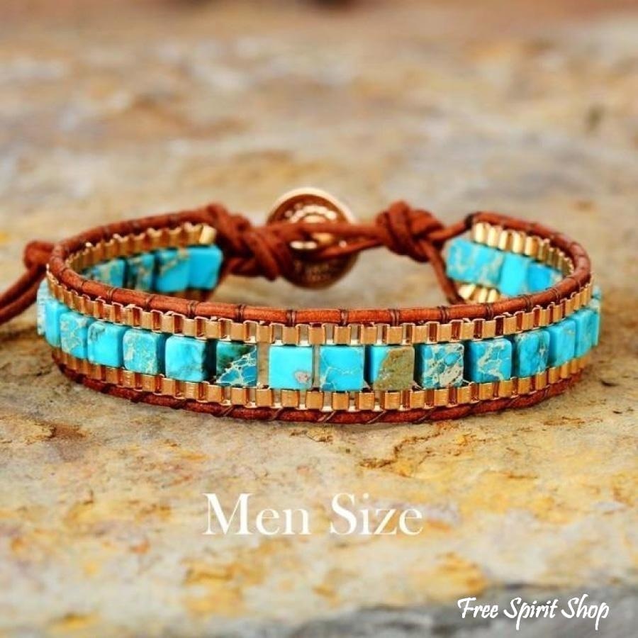 Wren | Handmade Turquoise Howlite Square Bead