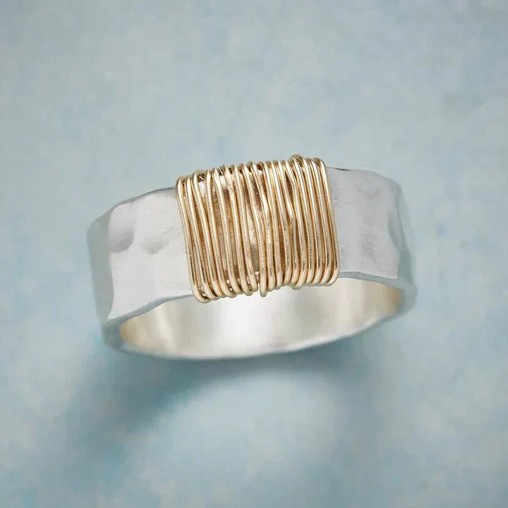 Olive | Vintage Gold Silver Ring