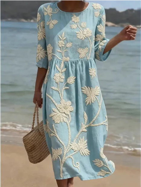 Cecily | Floral Flowing Coastal Dress