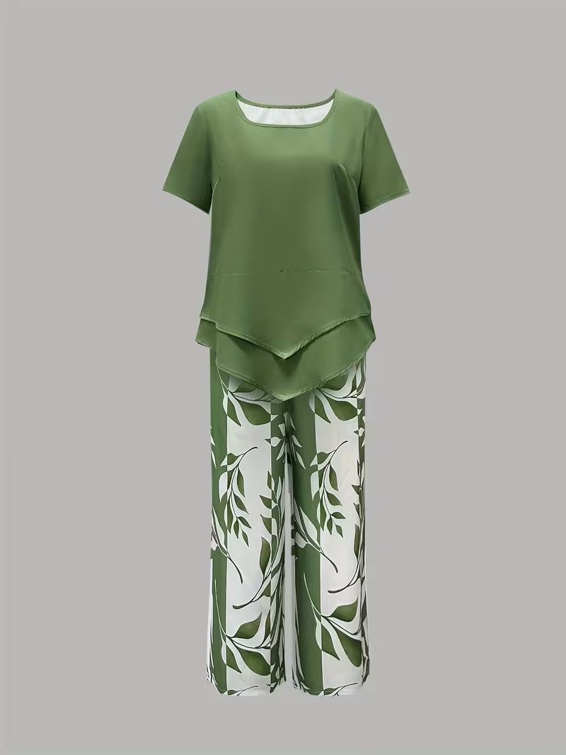Avery | Leaf Print Two Piece
