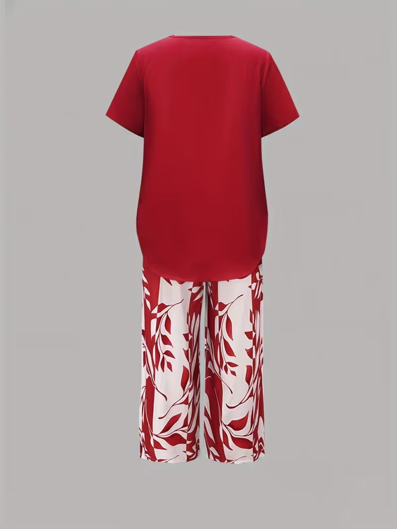 Avery | Leaf Print Two Piece