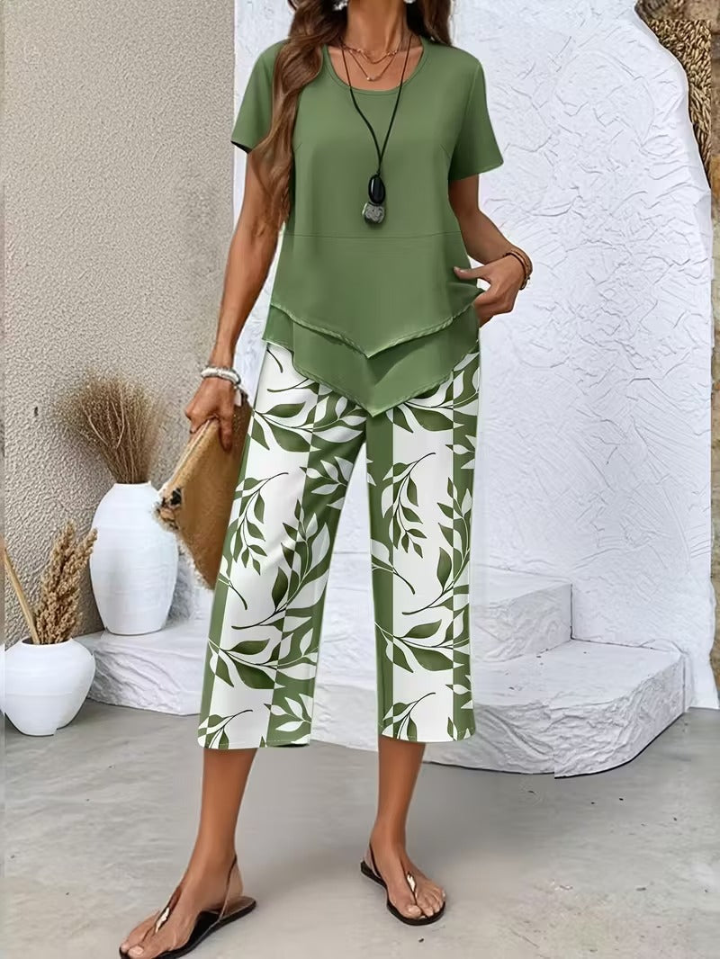 Avery | Leaf Print Two Piece