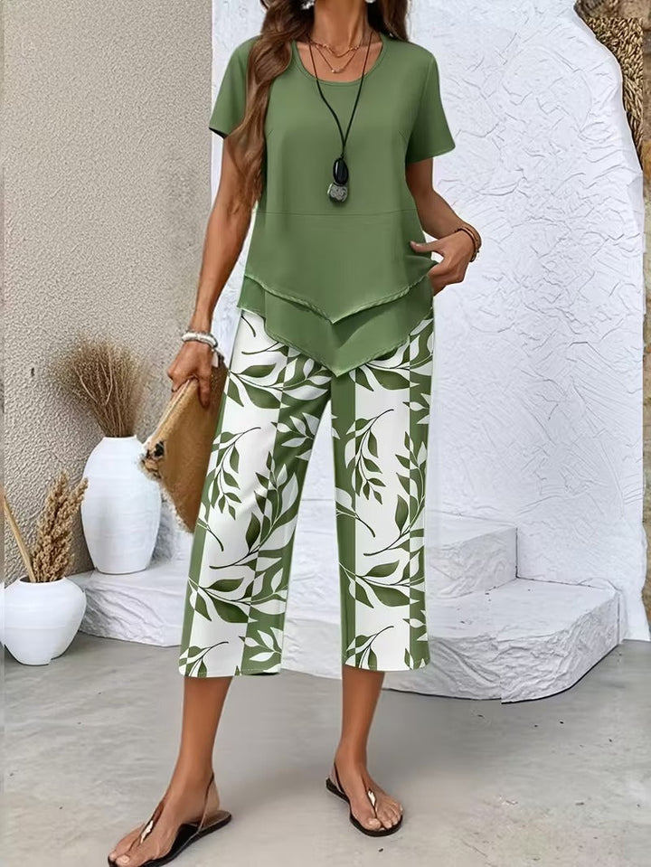 Avery | Leaf Print Two Piece