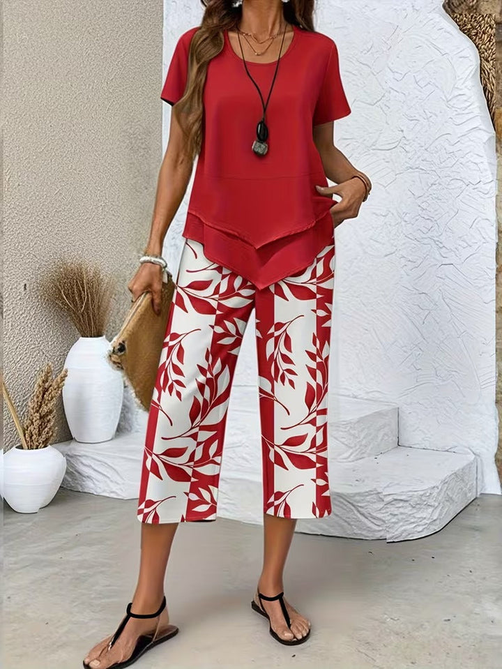 Avery | Leaf Print Two Piece