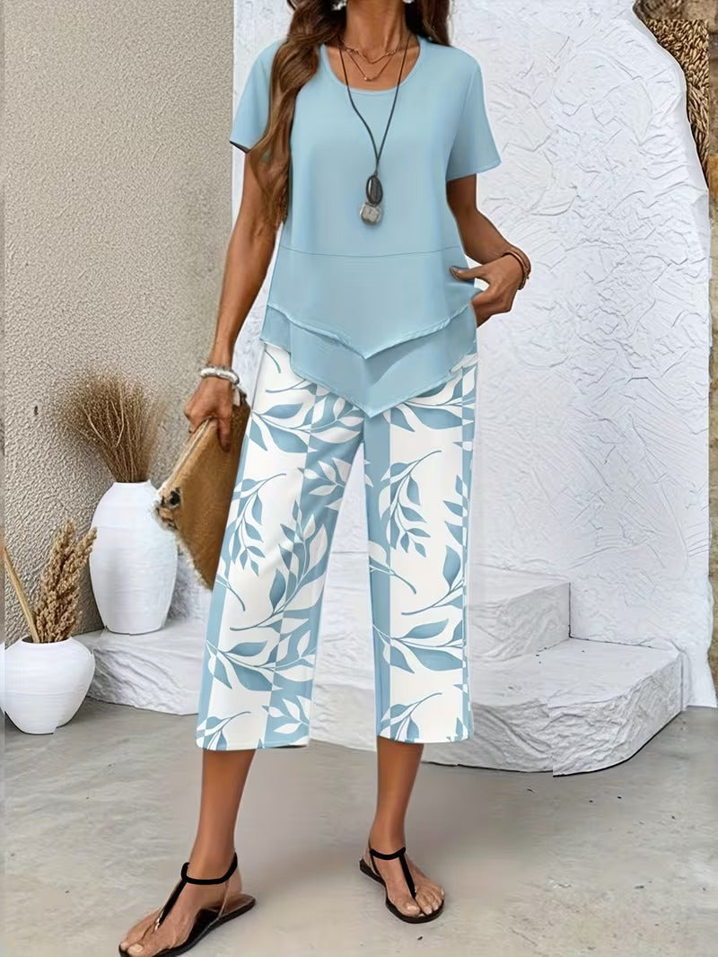 Avery | Leaf Print Two Piece