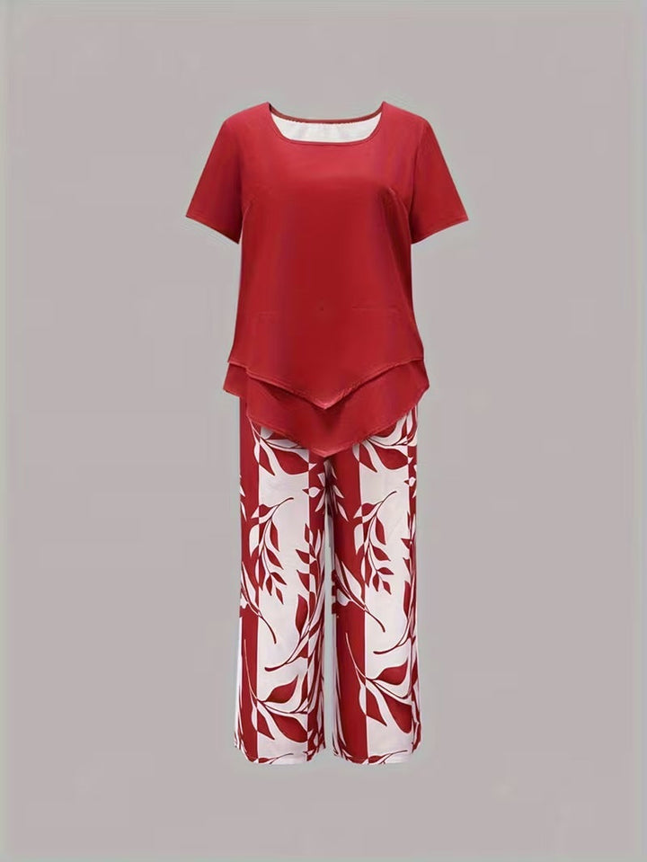 Avery | Leaf Print Two Piece