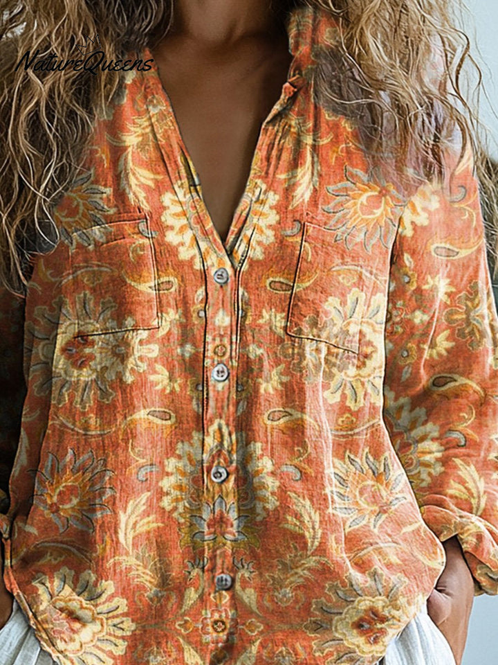 Aberdour | Floral Print Cotton Shirt