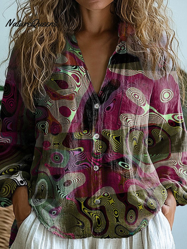 Queensferry | Abstract Print Long Sleeve Shirt