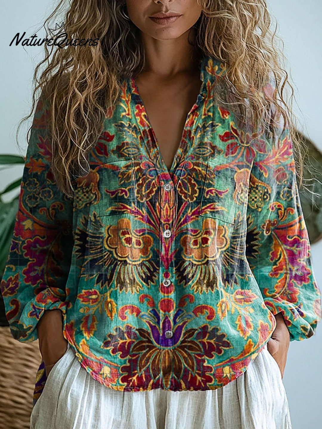 Elgin | Watercolor Floral Long Sleeve Top
