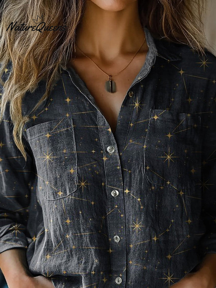 Glamis | Night Sky Print Long Sleeve Top