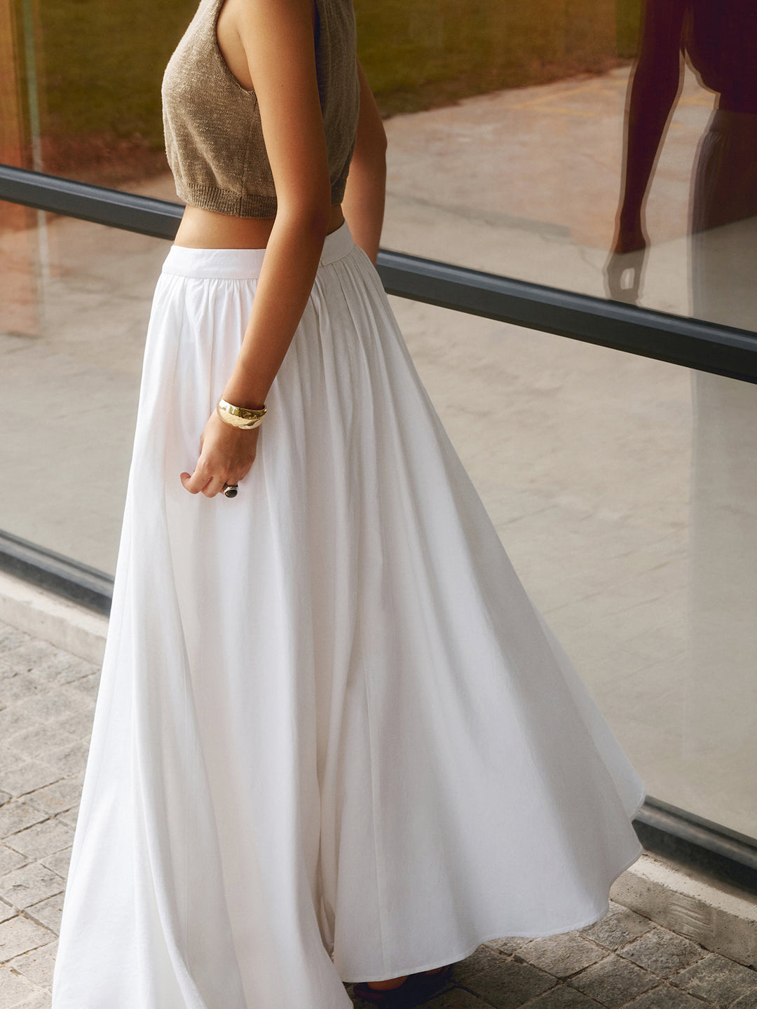 Florence | High Waist Pleated A-Line Maxi