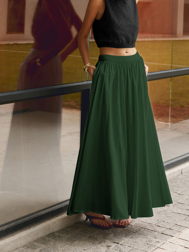 Florence | High Waist Pleated A-Line Maxi